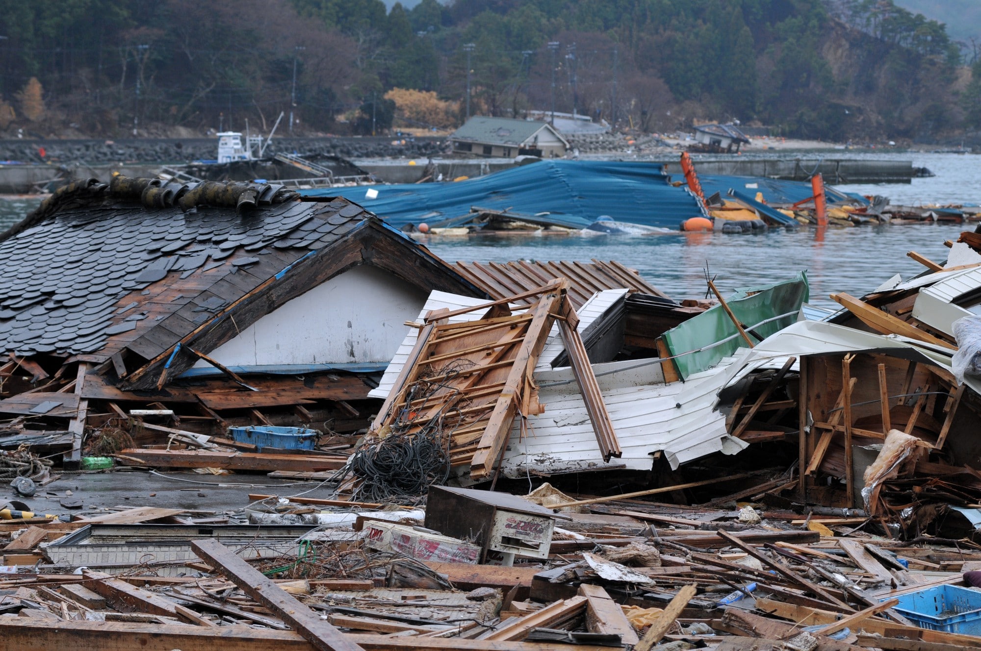 Destroyed Homes Near The Sea